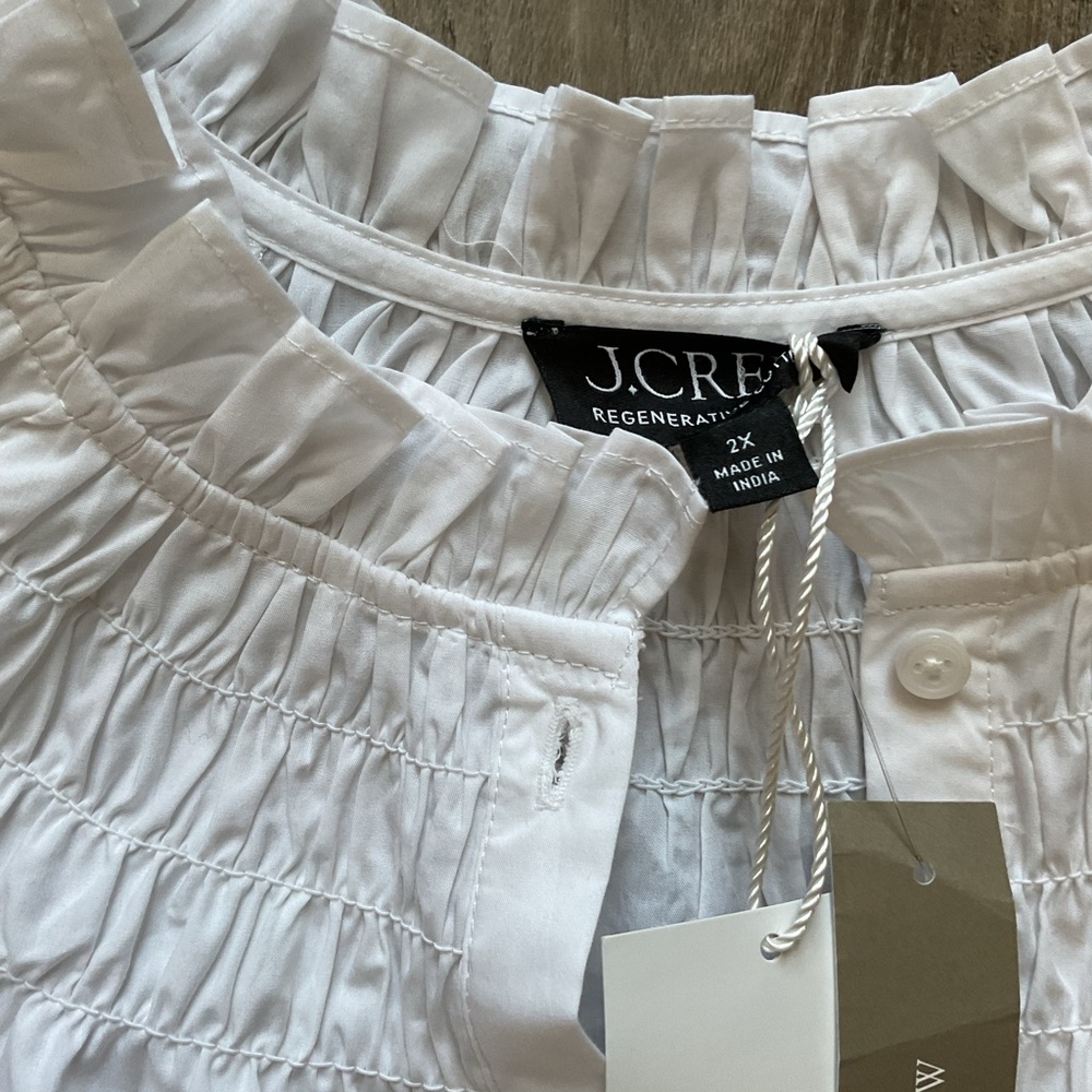JCREW Smocked-neck top size 2X NWT - Picture 3 of 5